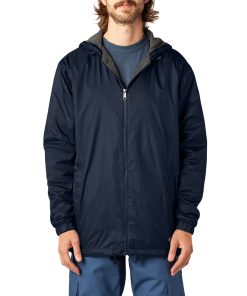 Fleece Lined Nylon Hooded Jacket