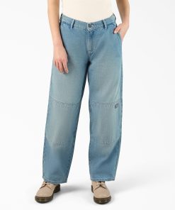 Women's Loose Fit Double Knee Jeans