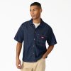 Denim Short Sleeve Button-Up Shirt