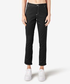 Women's Slim Straight Fit Roll Hem Carpenter Pants