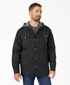 Water Repellent Duck Hooded Shirt Jacket