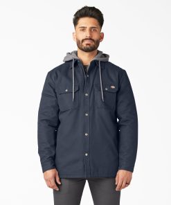 Water Repellent Duck Hooded Shirt Jacket