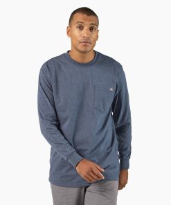 Heavyweight Heathered Long Sleeve Pocket T-Shirt